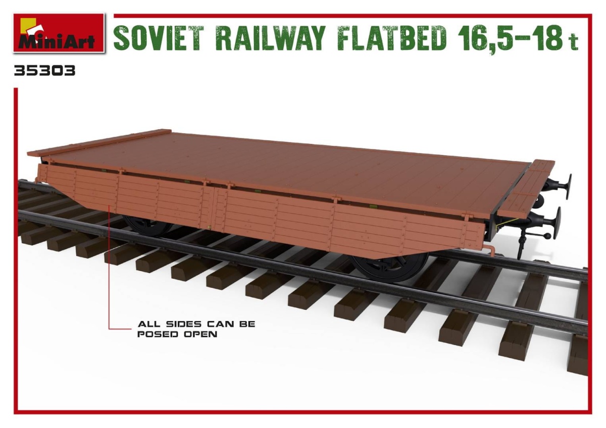 Zdjęcie dodatkowe produktu Soviet Railway Flatbed 16,5-18t 1:35 MiniArt 35303