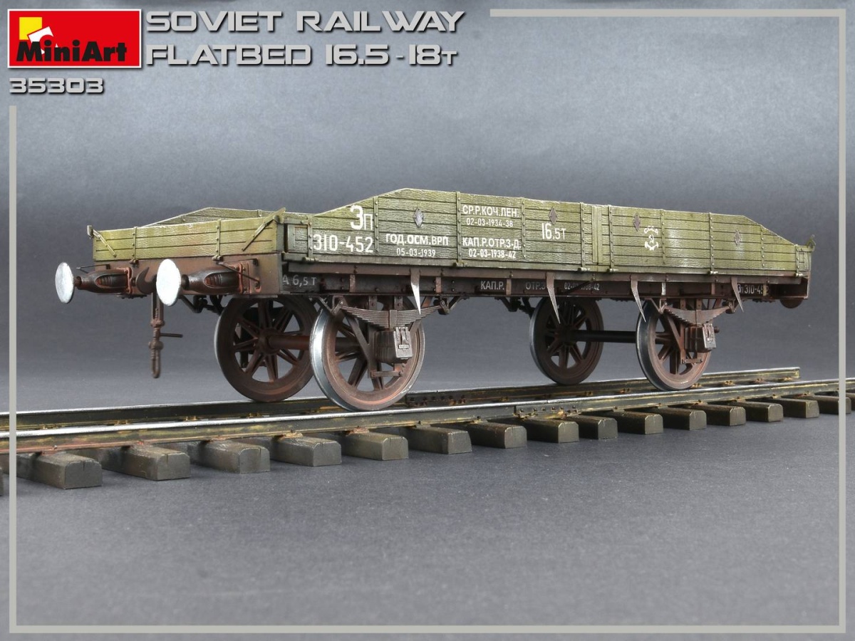Zdjęcie dodatkowe produktu Soviet Railway Flatbed 16,5-18t 1:35 MiniArt 35303
