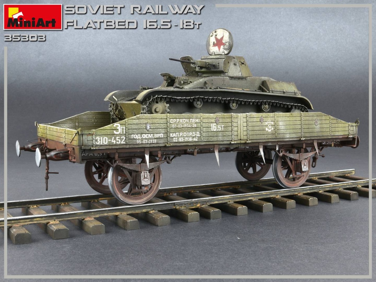 Zdjęcie dodatkowe produktu Soviet Railway Flatbed 16,5-18t 1:35 MiniArt 35303