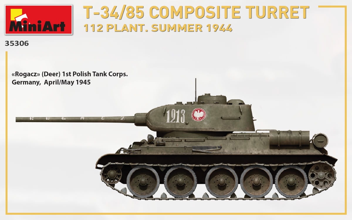 Zdjęcie dodatkowe produktu T-34/85 Composite Turret. 112 Plant. Summer 1944 1:35 MiniArt 35306