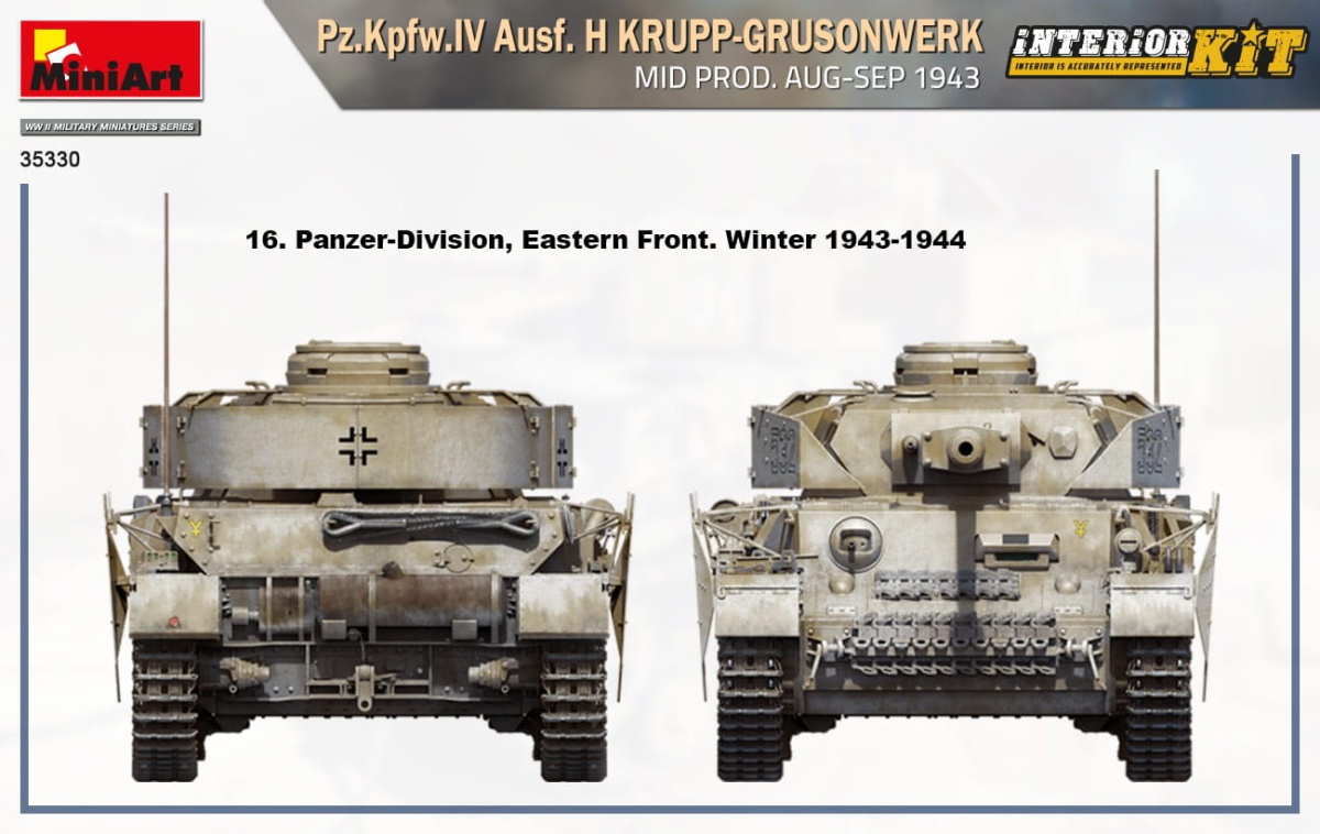 Zdjęcie dodatkowe produktu Pz.kpfw.IV Ausf. H Krupp-grusonwerk. Mid Prod. Aug-sep 1943. Interior Kit 1:35 MiniArt 35330