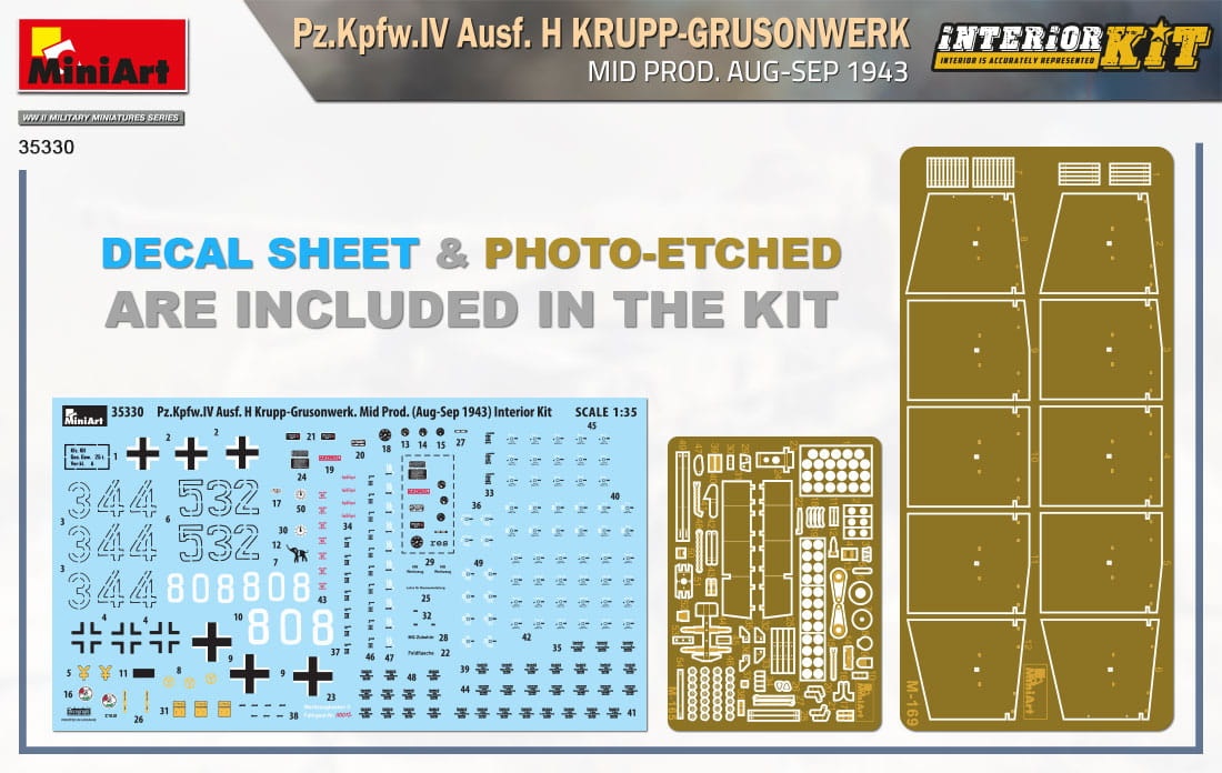 Zdjęcie dodatkowe produktu Pz.kpfw.IV Ausf. H Krupp-grusonwerk. Mid Prod. Aug-sep 1943. Interior Kit 1:35 MiniArt 35330