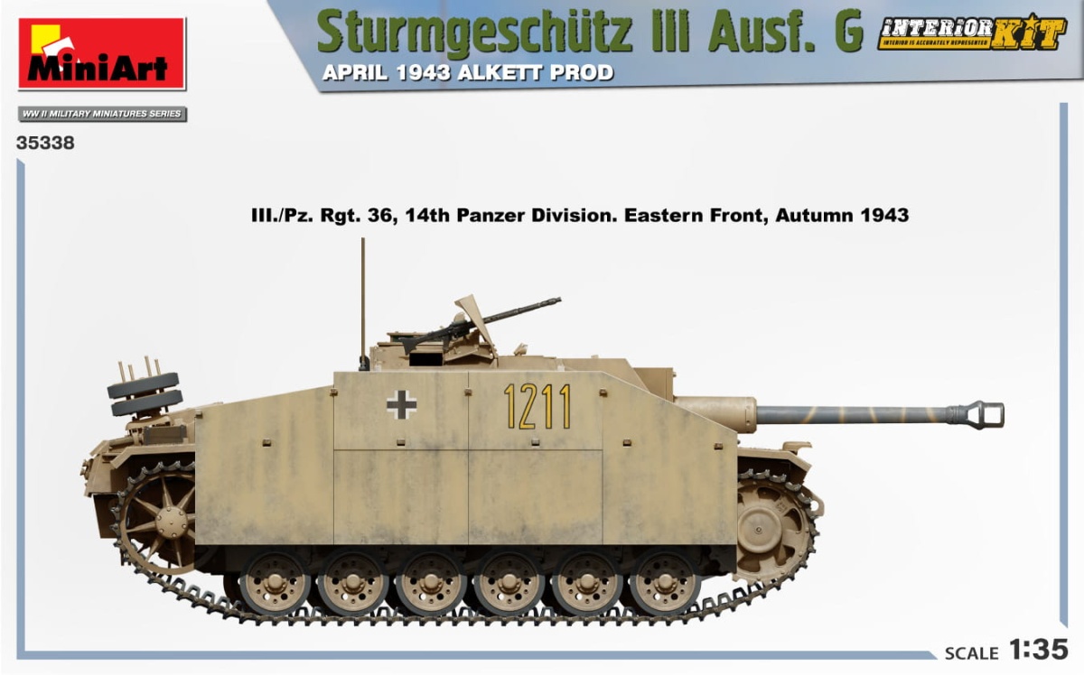 Zdjęcie dodatkowe produktu Sturmgeschutz III Ausf. G April 1943 Alkett Prod. Interior Kit 1:35 MiniArt 35338