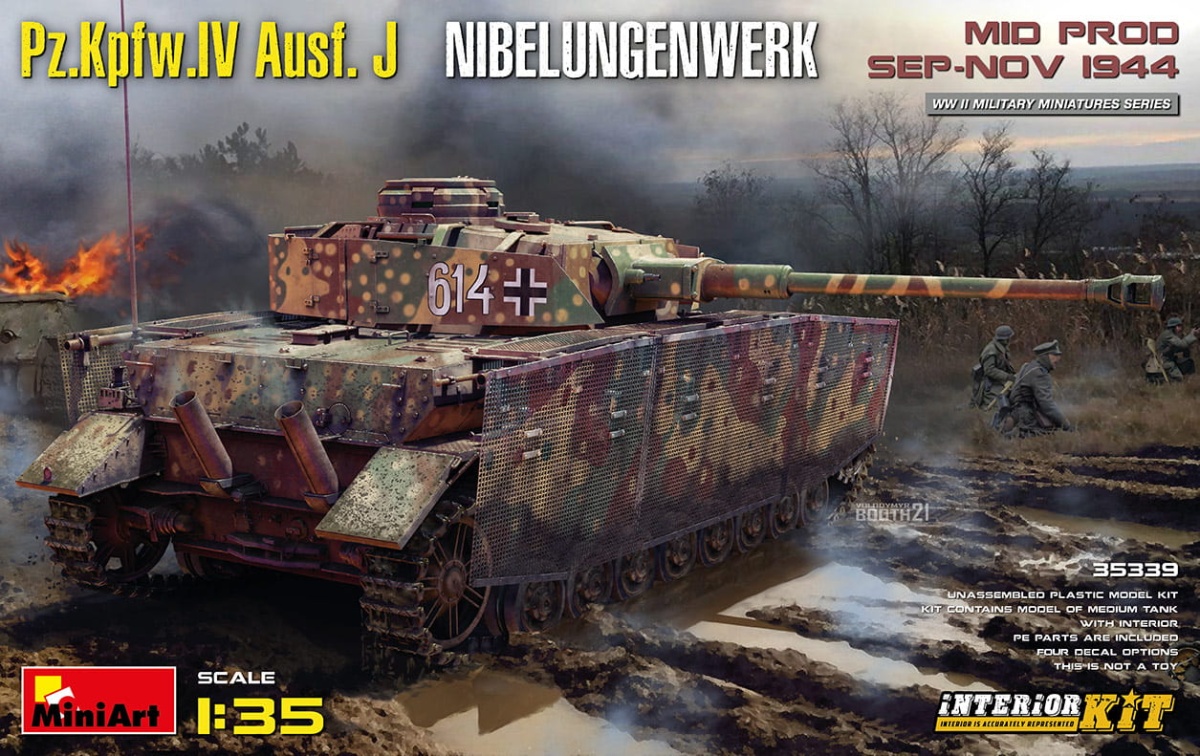 Zdjęcie główne produktu Pz.kpfw.iv Ausf. J Nibelungenwerk. Mid Prod. Sep-nov 1944 Interior Kit 1:35 MiniArt 35339