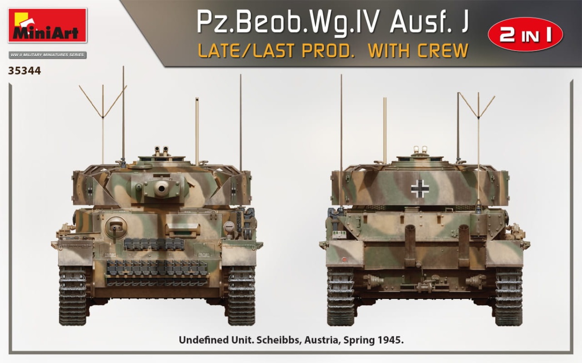 Zdjęcie dodatkowe produktu Pz.beob.wg.iv Ausf. J Late/last Prod. 2 In 1 W/crew 1:35 MiniArt 35344