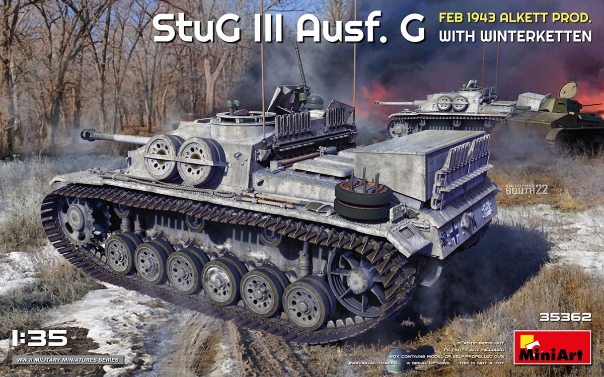 Zdjęcie główne produktu Stug Iii Ausf. G Feb 1943 Alkett Prod. With Winterketten 1:35 MiniArt 35362