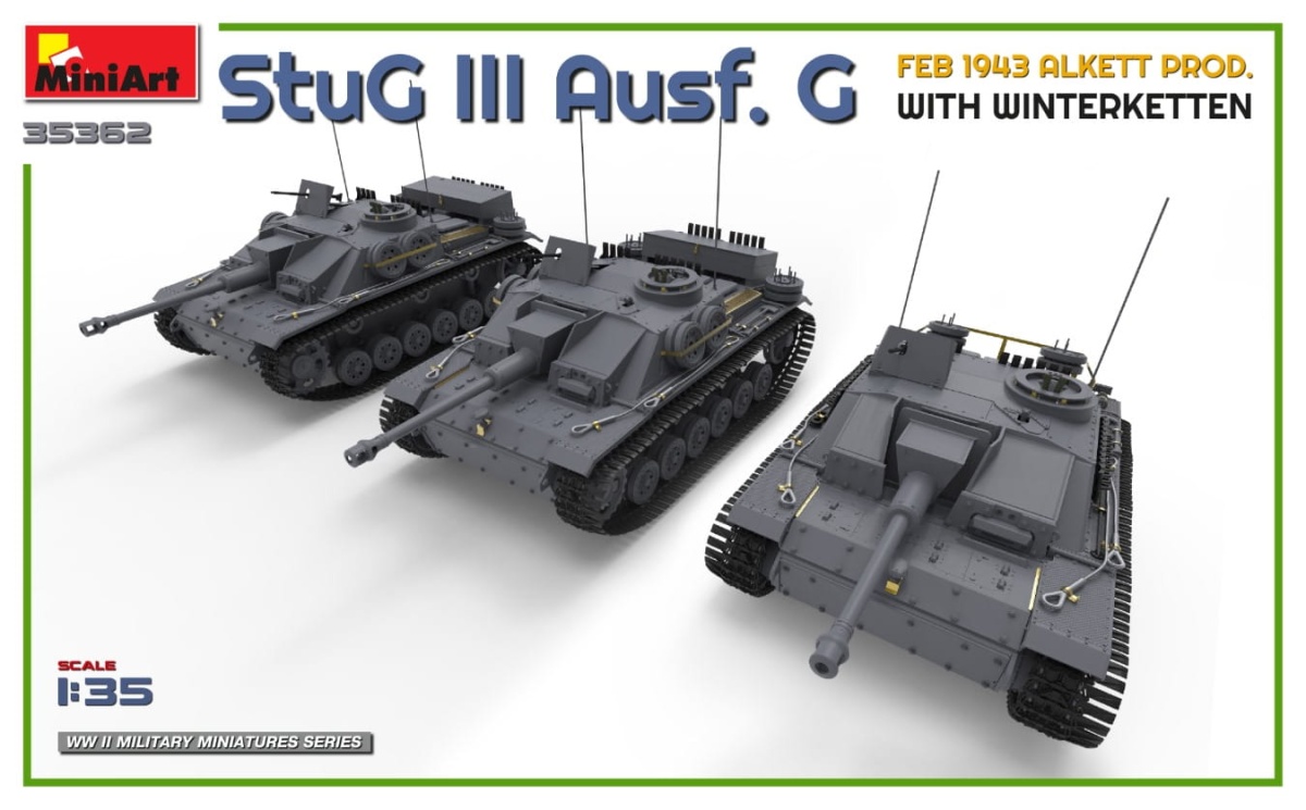 Zdjęcie dodatkowe produktu Stug Iii Ausf. G Feb 1943 Alkett Prod. With Winterketten 1:35 MiniArt 35362