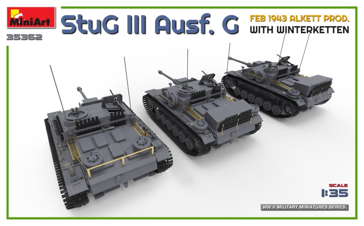 Zdjęcie dodatkowe produktu Stug Iii Ausf. G Feb 1943 Alkett Prod. With Winterketten 1:35 MiniArt 35362