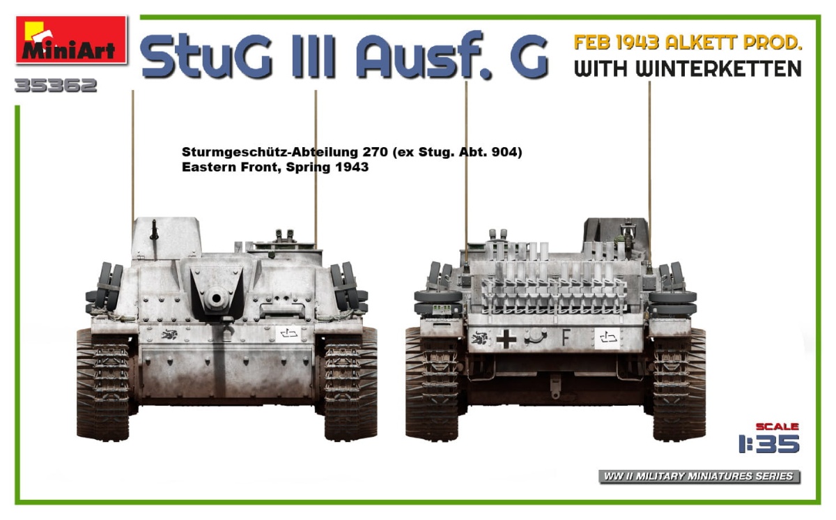 Zdjęcie dodatkowe produktu Stug Iii Ausf. G Feb 1943 Alkett Prod. With Winterketten 1:35 MiniArt 35362