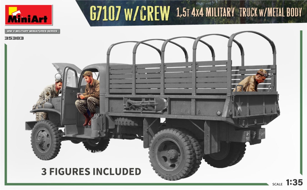 Zdjęcie dodatkowe produktu G7107 W/crew 1,5t 4x4 Cargo Truck W/metal Body 1:35 MiniArt 35383