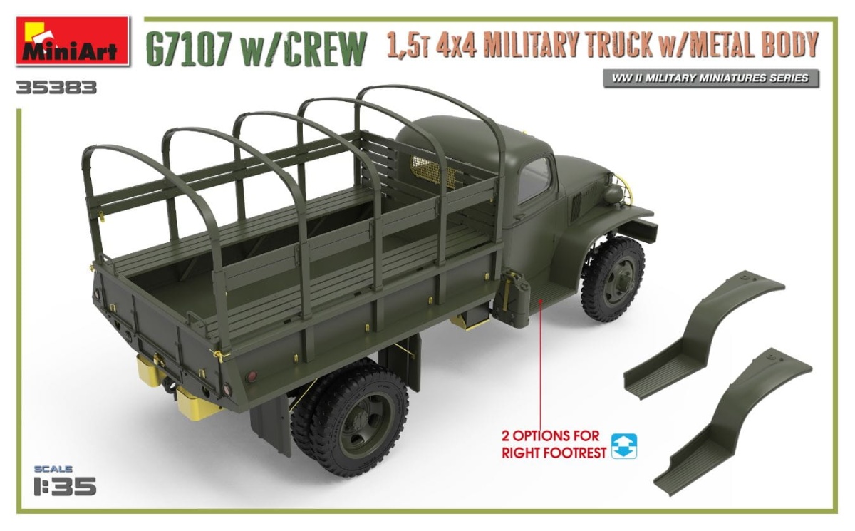 Zdjęcie dodatkowe produktu G7107 W/crew 1,5t 4x4 Cargo Truck W/metal Body 1:35 MiniArt 35383