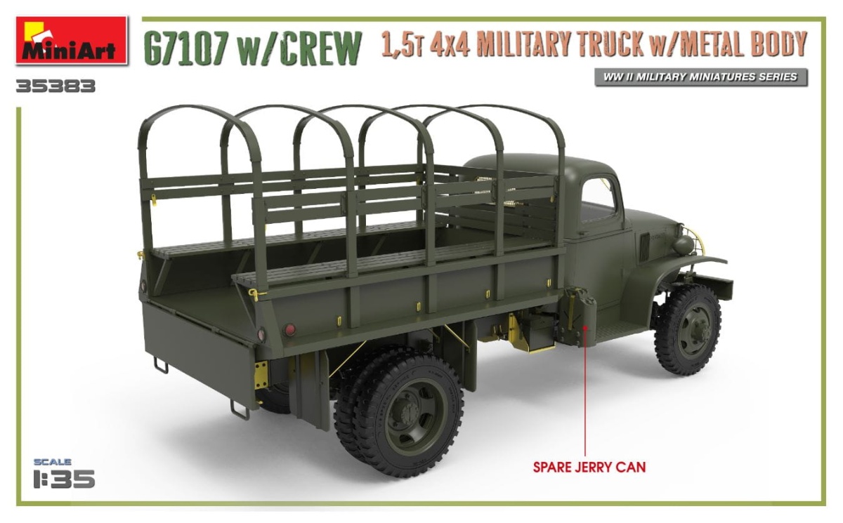 Zdjęcie dodatkowe produktu G7107 W/crew 1,5t 4x4 Cargo Truck W/metal Body 1:35 MiniArt 35383