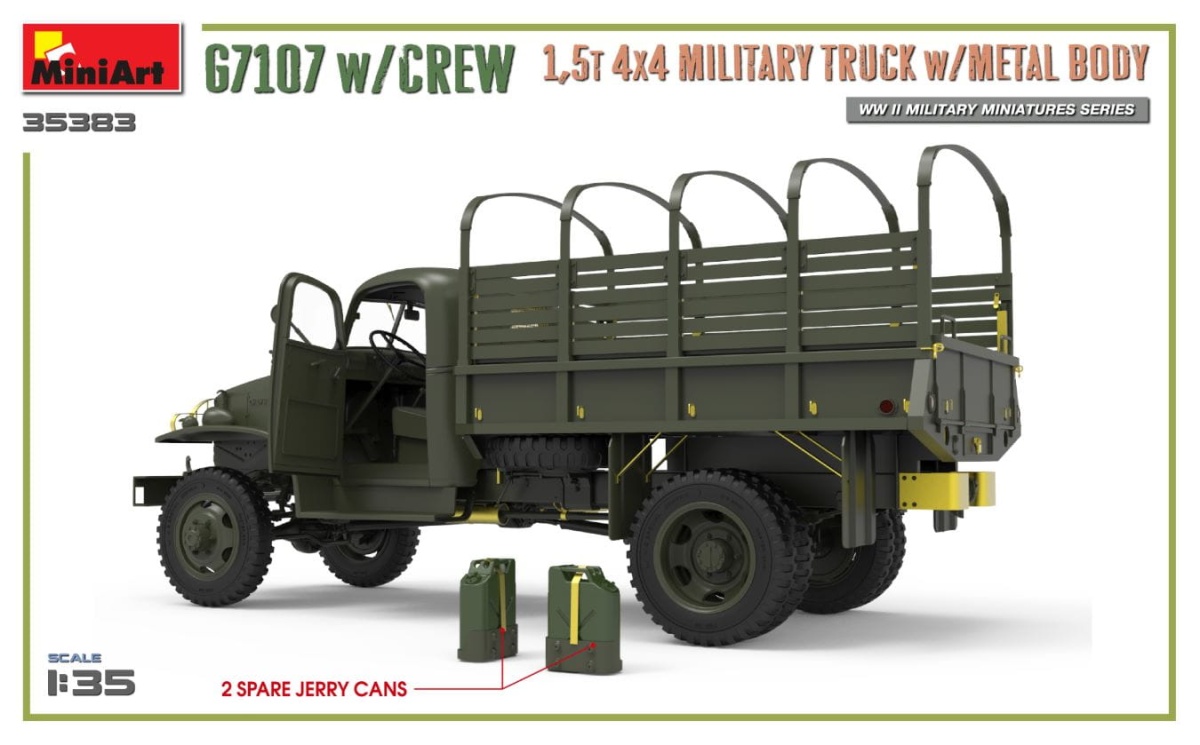 Zdjęcie dodatkowe produktu G7107 W/crew 1,5t 4x4 Cargo Truck W/metal Body 1:35 MiniArt 35383