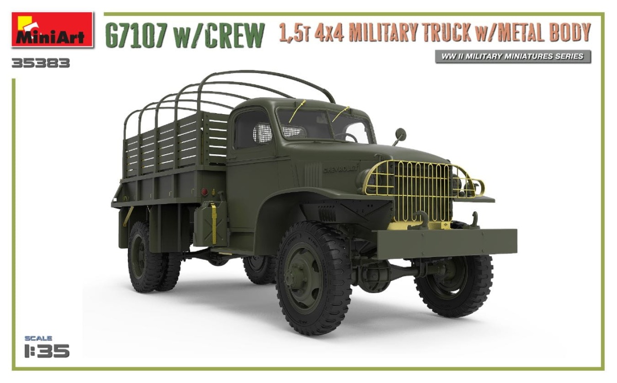 Zdjęcie dodatkowe produktu G7107 W/crew 1,5t 4x4 Cargo Truck W/metal Body 1:35 MiniArt 35383