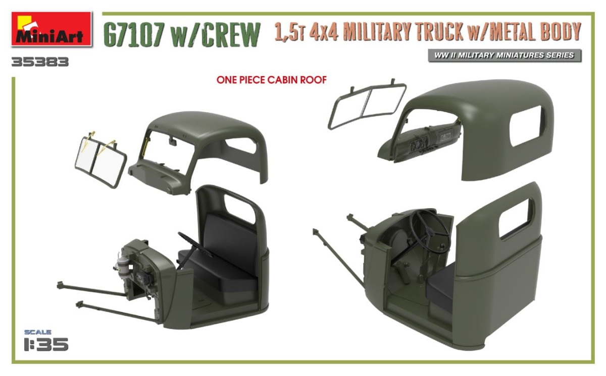 Zdjęcie dodatkowe produktu G7107 W/crew 1,5t 4x4 Cargo Truck W/metal Body 1:35 MiniArt 35383