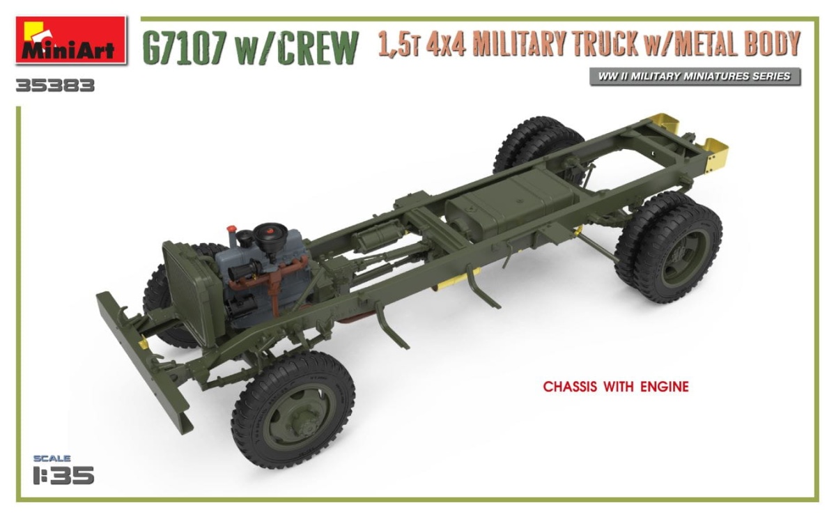 Zdjęcie dodatkowe produktu G7107 W/crew 1,5t 4x4 Cargo Truck W/metal Body 1:35 MiniArt 35383