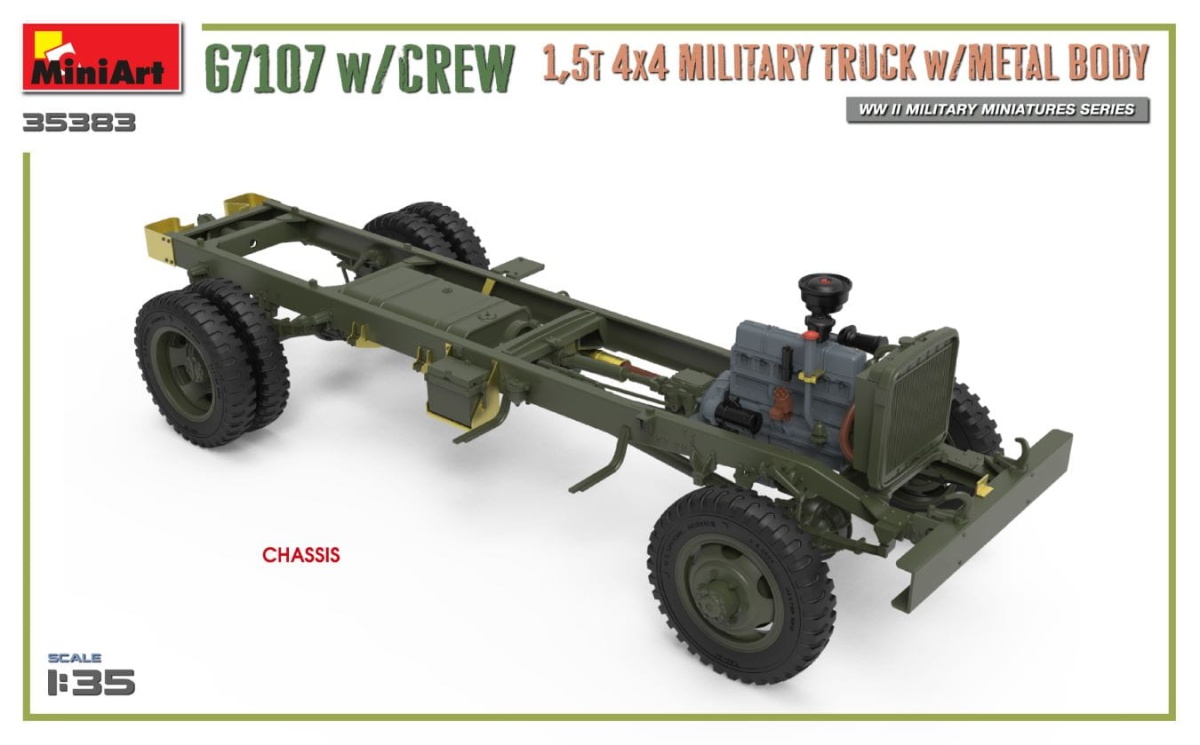Zdjęcie dodatkowe produktu G7107 W/crew 1,5t 4x4 Cargo Truck W/metal Body 1:35 MiniArt 35383