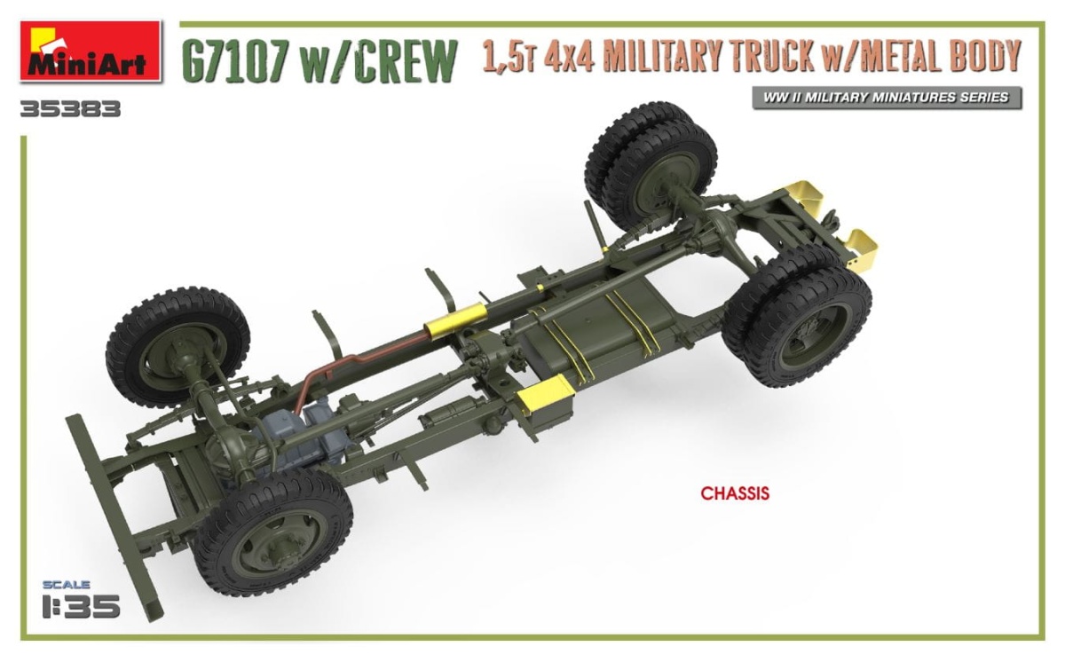 Zdjęcie dodatkowe produktu G7107 W/crew 1,5t 4x4 Cargo Truck W/metal Body 1:35 MiniArt 35383