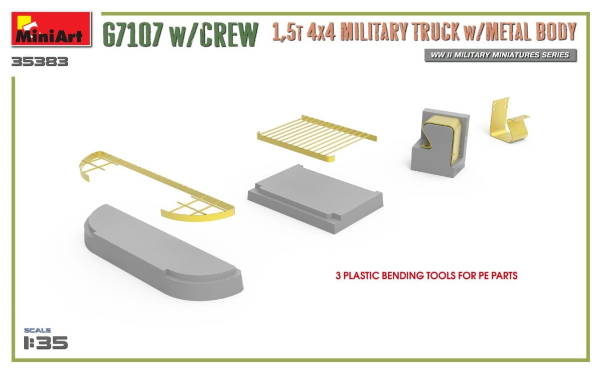 Zdjęcie dodatkowe produktu G7107 W/crew 1,5t 4x4 Cargo Truck W/metal Body 1:35 MiniArt 35383
