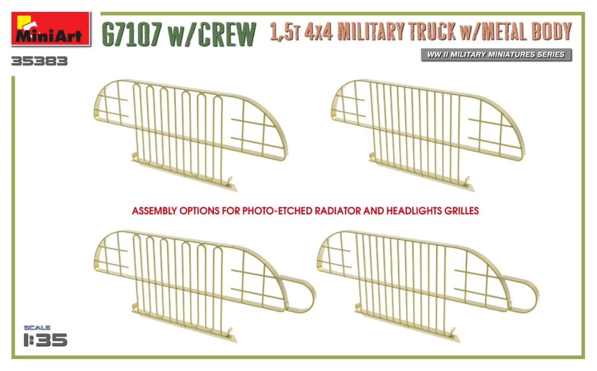 Zdjęcie dodatkowe produktu G7107 W/crew 1,5t 4x4 Cargo Truck W/metal Body 1:35 MiniArt 35383