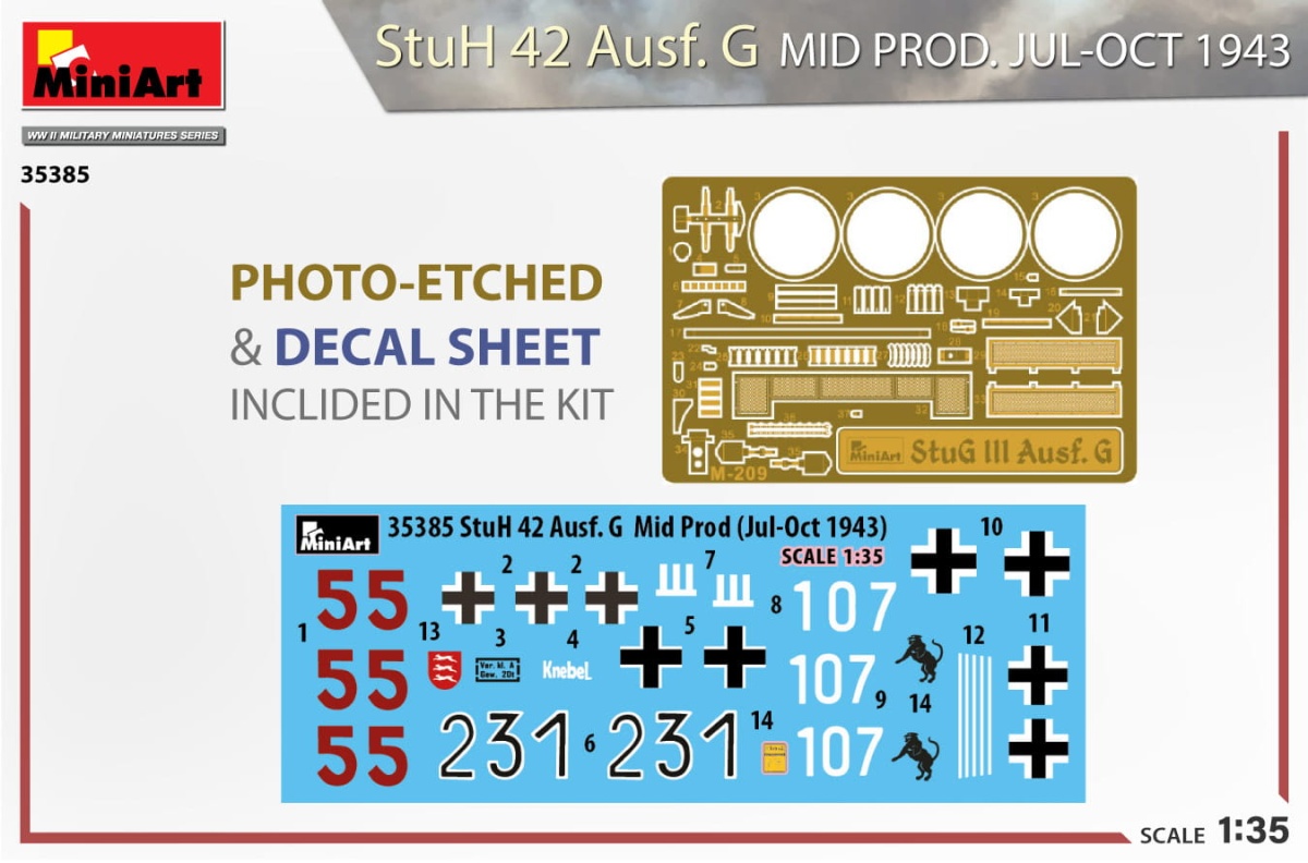 Zdjęcie dodatkowe produktu Stuh 42 Ausf. G Mid Prod. Jul-oct 1943 1:35 MiniArt 35385