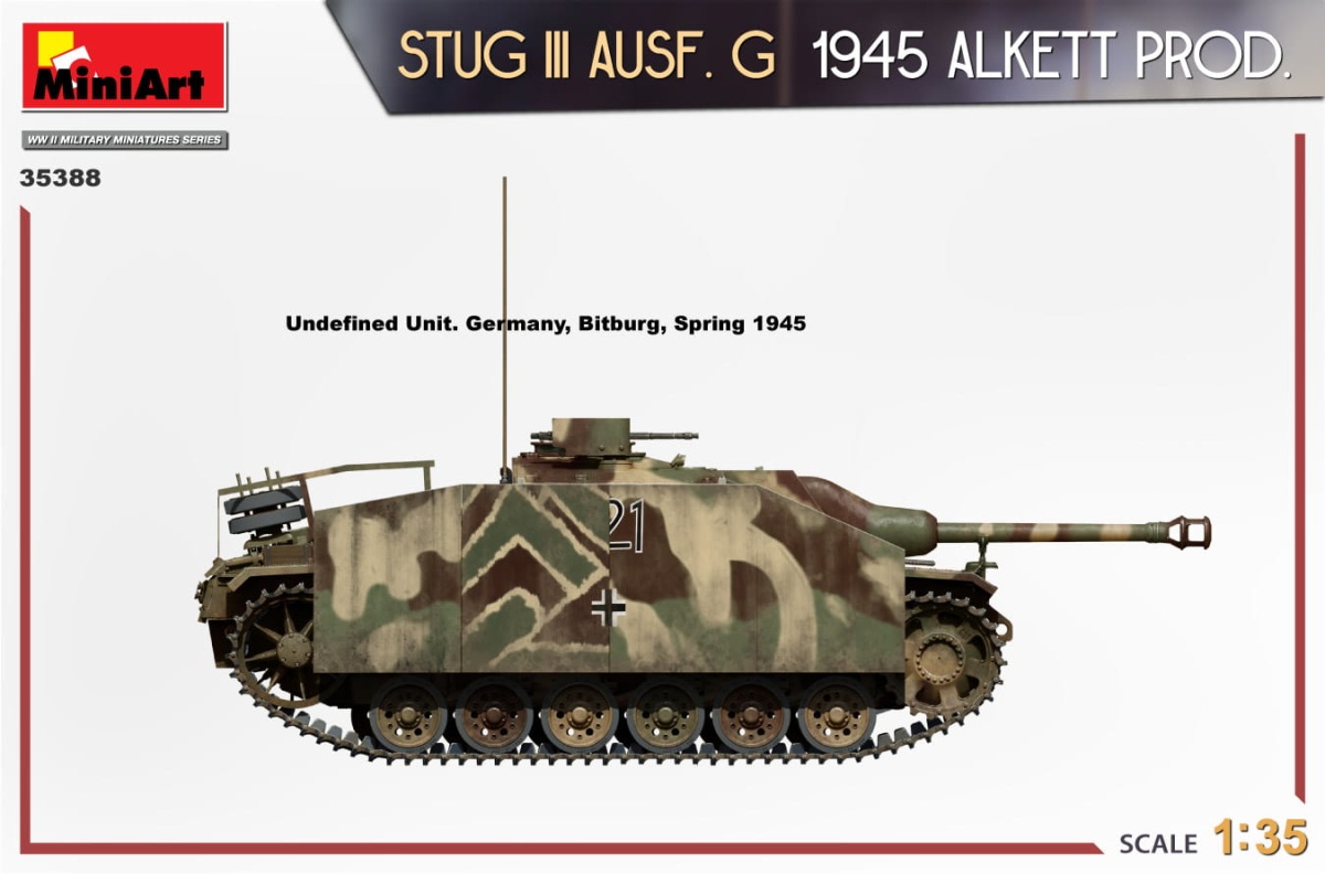 Zdjęcie dodatkowe produktu Stug III Ausf. G 1945 Alkett Prod. 1:35 MiniArt 35388