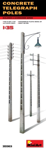 Concrete Telegraph Poles 1:35 MiniArt 35563