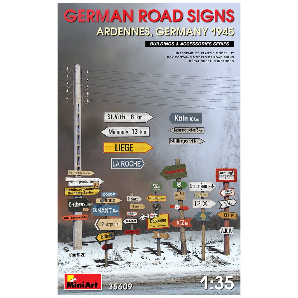Zdjęcie główne produktu German Road Signs (ardennes, Germany 1945) 1:35 MiniArt 35609