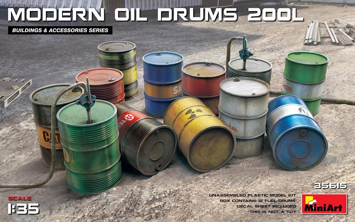 Zdjęcie główne produktu Modern Oil Drums 200l 1:35 MiniArt 35615