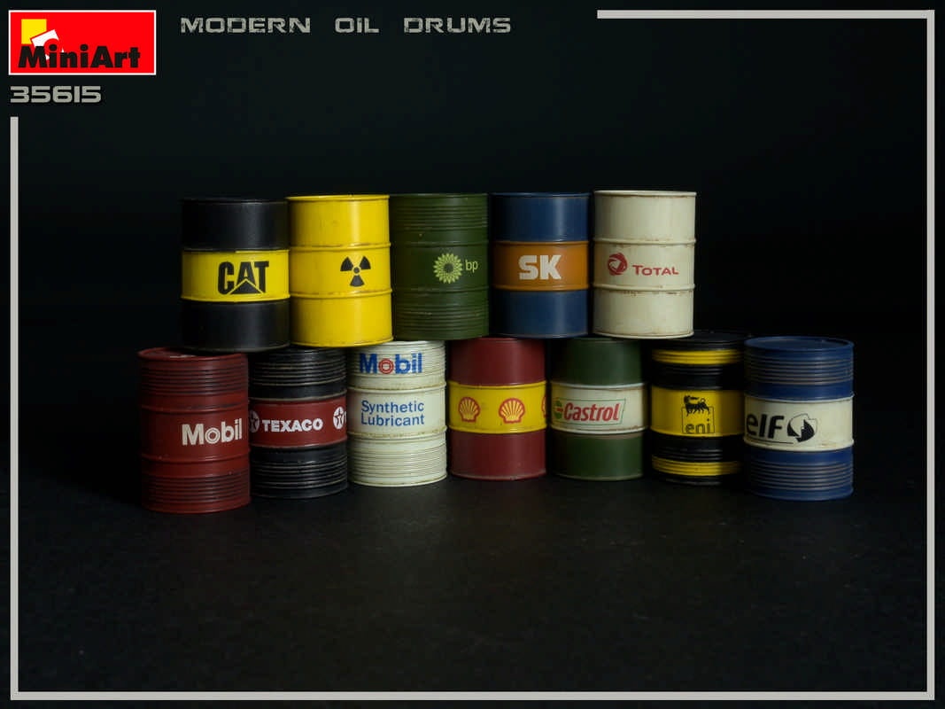 Zdjęcie dodatkowe produktu Modern Oil Drums 200l 1:35 MiniArt 35615
