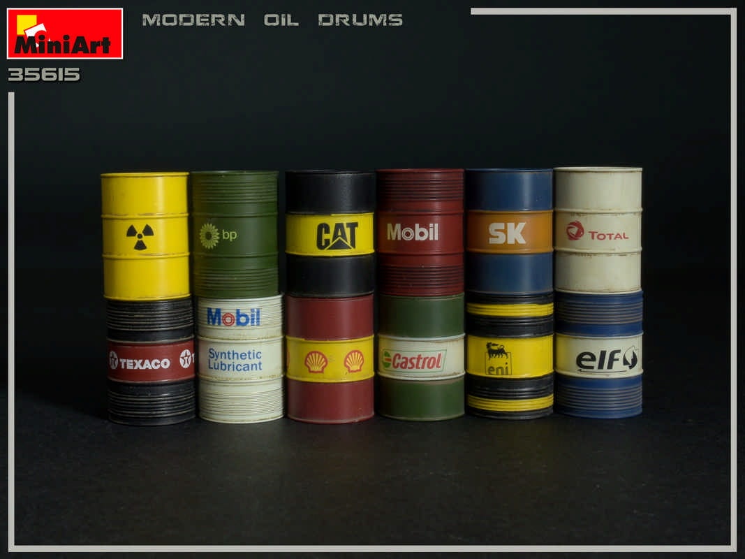 Zdjęcie dodatkowe produktu Modern Oil Drums 200l 1:35 MiniArt 35615