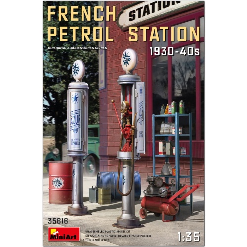 French Petrol Station 1930-40s 1:35 MiniArt 35616