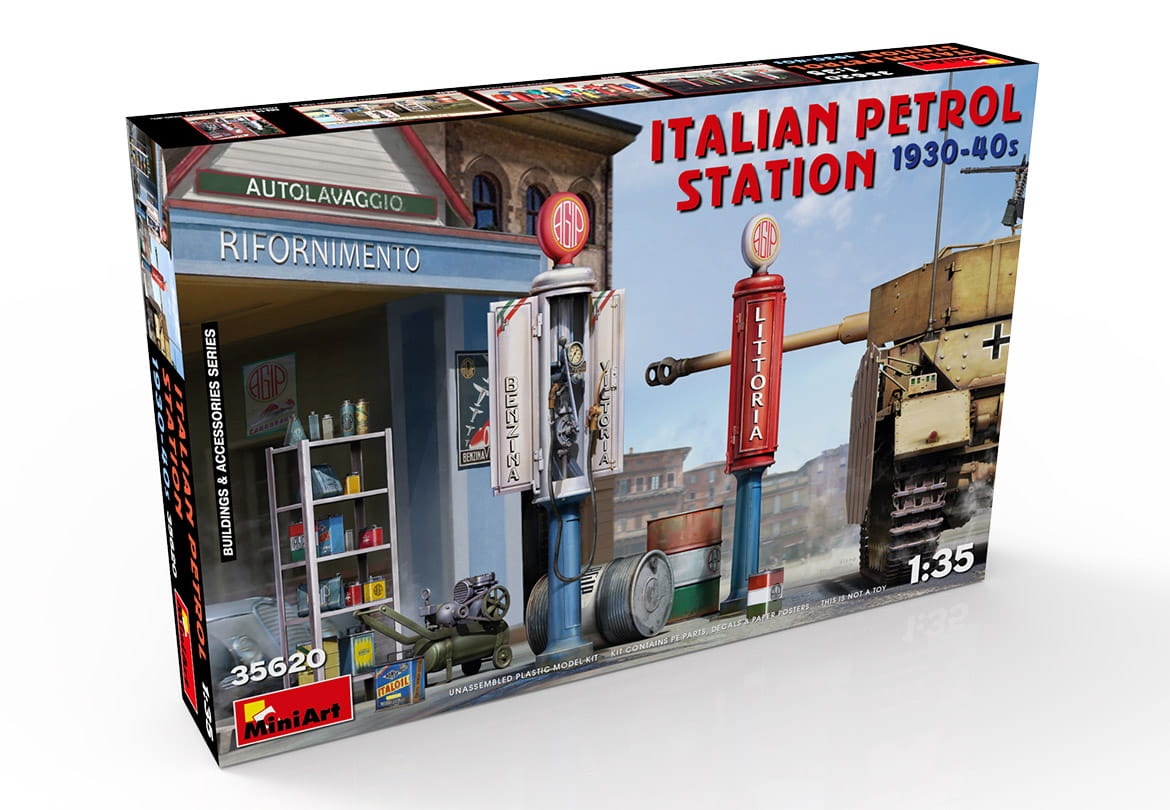 Zdjęcie dodatkowe produktu Italian Petrol Station 1930-40s 1:35 MiniArt 35620