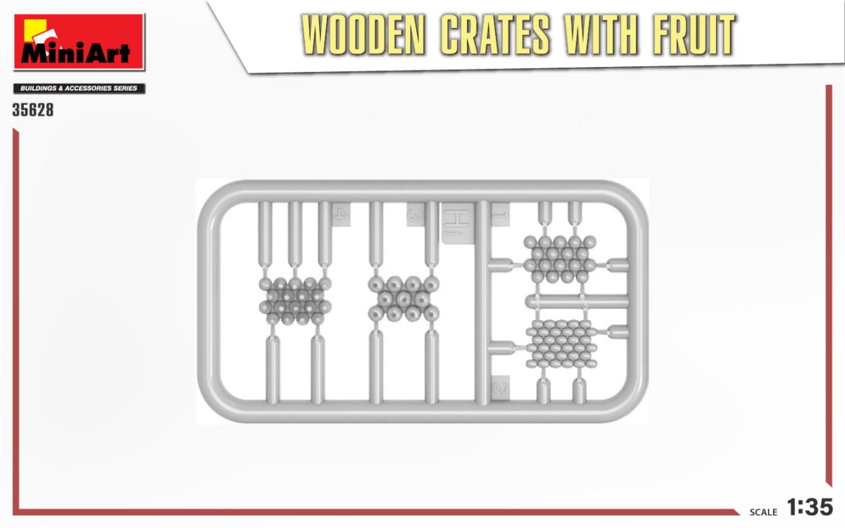 Zdjęcie dodatkowe produktu Wooden Crates With Fruit 1:35 MiniArt 35628