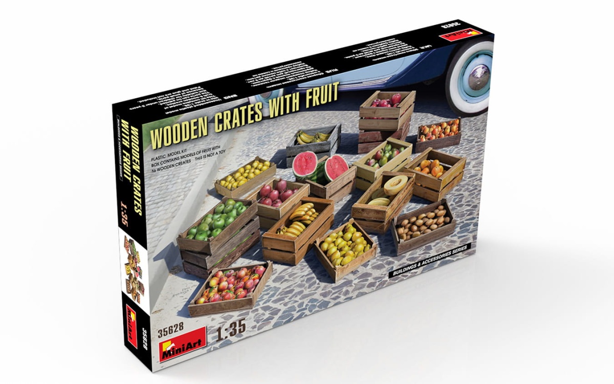Zdjęcie dodatkowe produktu Wooden Crates With Fruit 1:35 MiniArt 35628