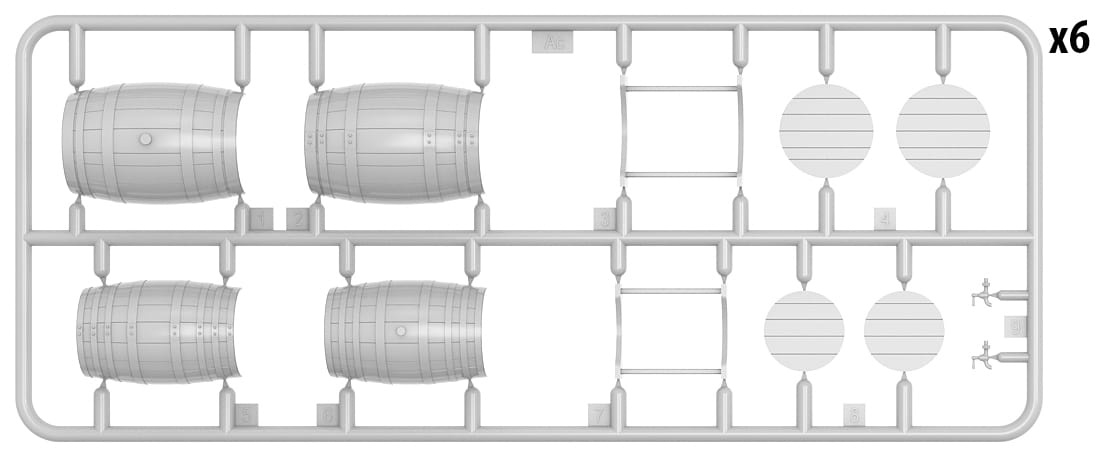 Zdjęcie dodatkowe produktu Wooden Barrels. Medium Size 1:35 MiniArt 35630