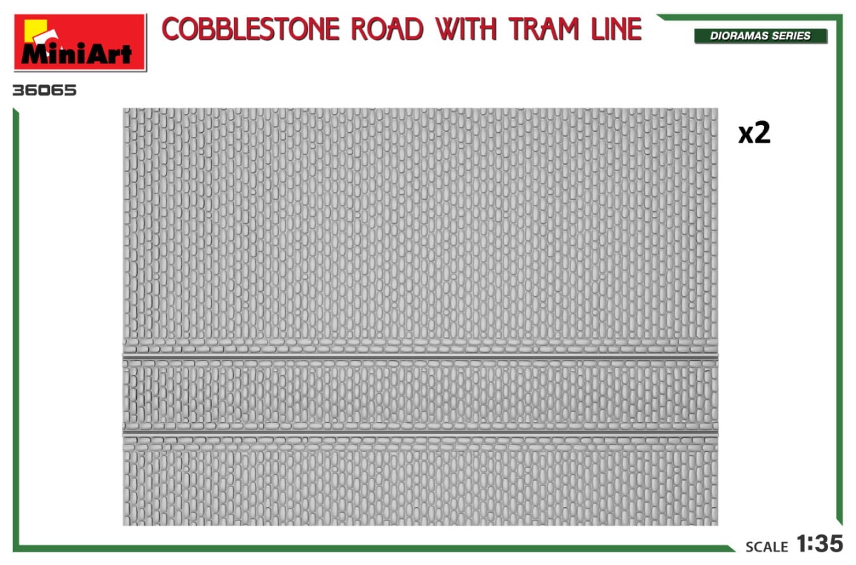 Zdjęcie dodatkowe produktu Cobblestone Road With Tram Line 1:35 MiniArt 36065