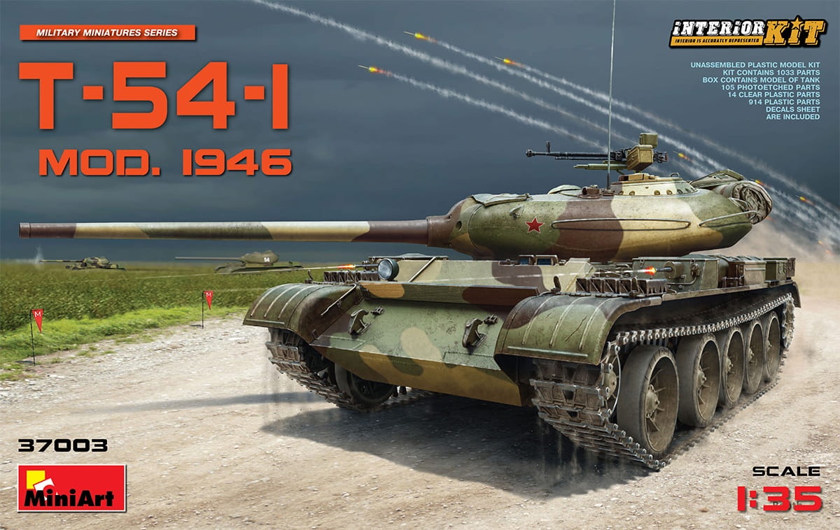 Zdjęcie główne produktu T-54-1 Soviet Medium Tank. Interior Kit 1:35 MiniArt 37003