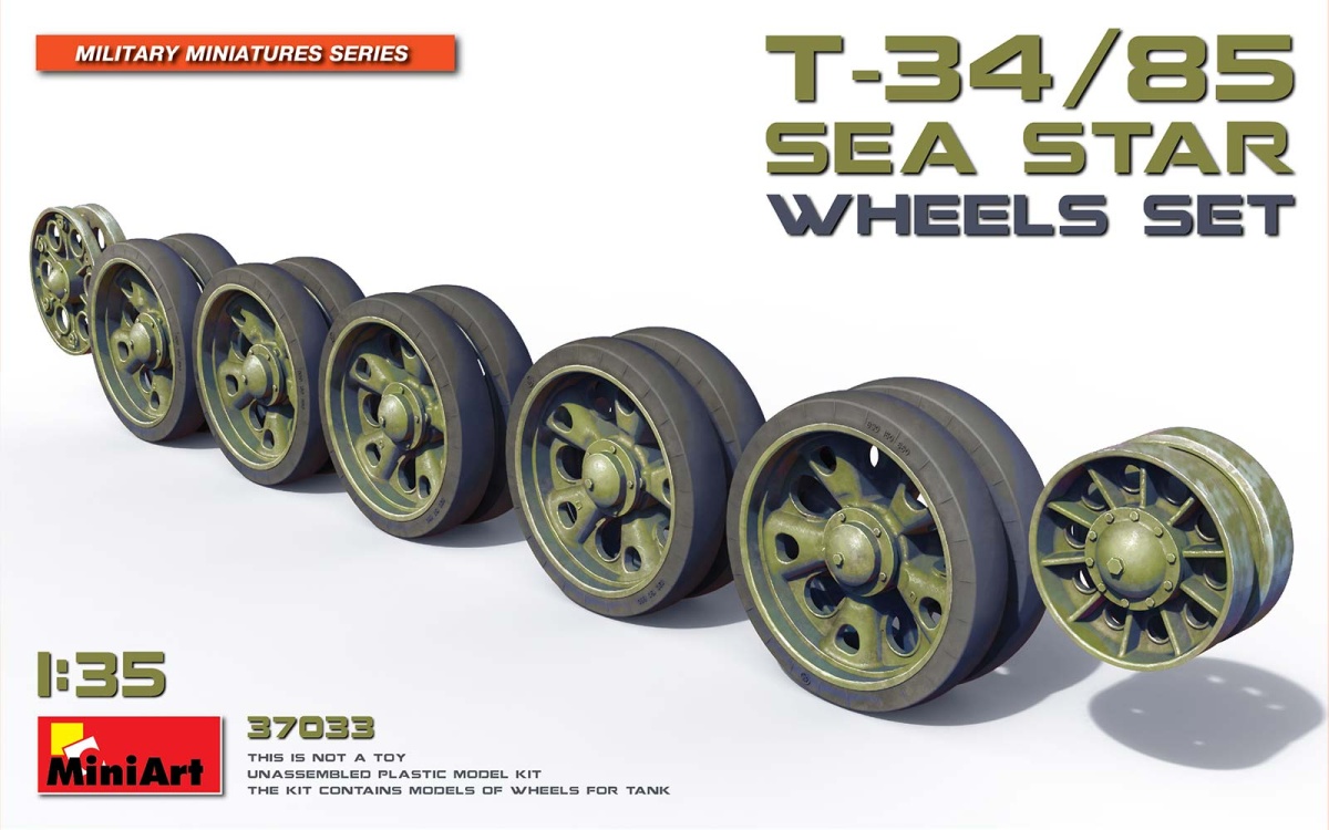 Zdjęcie główne produktu T-34/85 Sea Star Wheels Set 1:35 MiniArt 37033