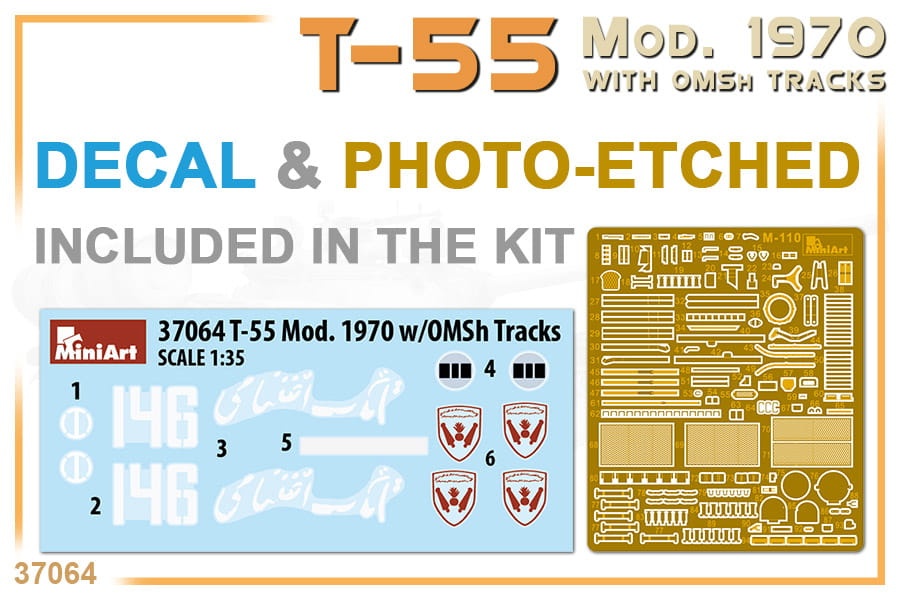 Zdjęcie dodatkowe produktu T-55 Mod. 1970 With Omsh Tracks 1:35 MiniArt 37064