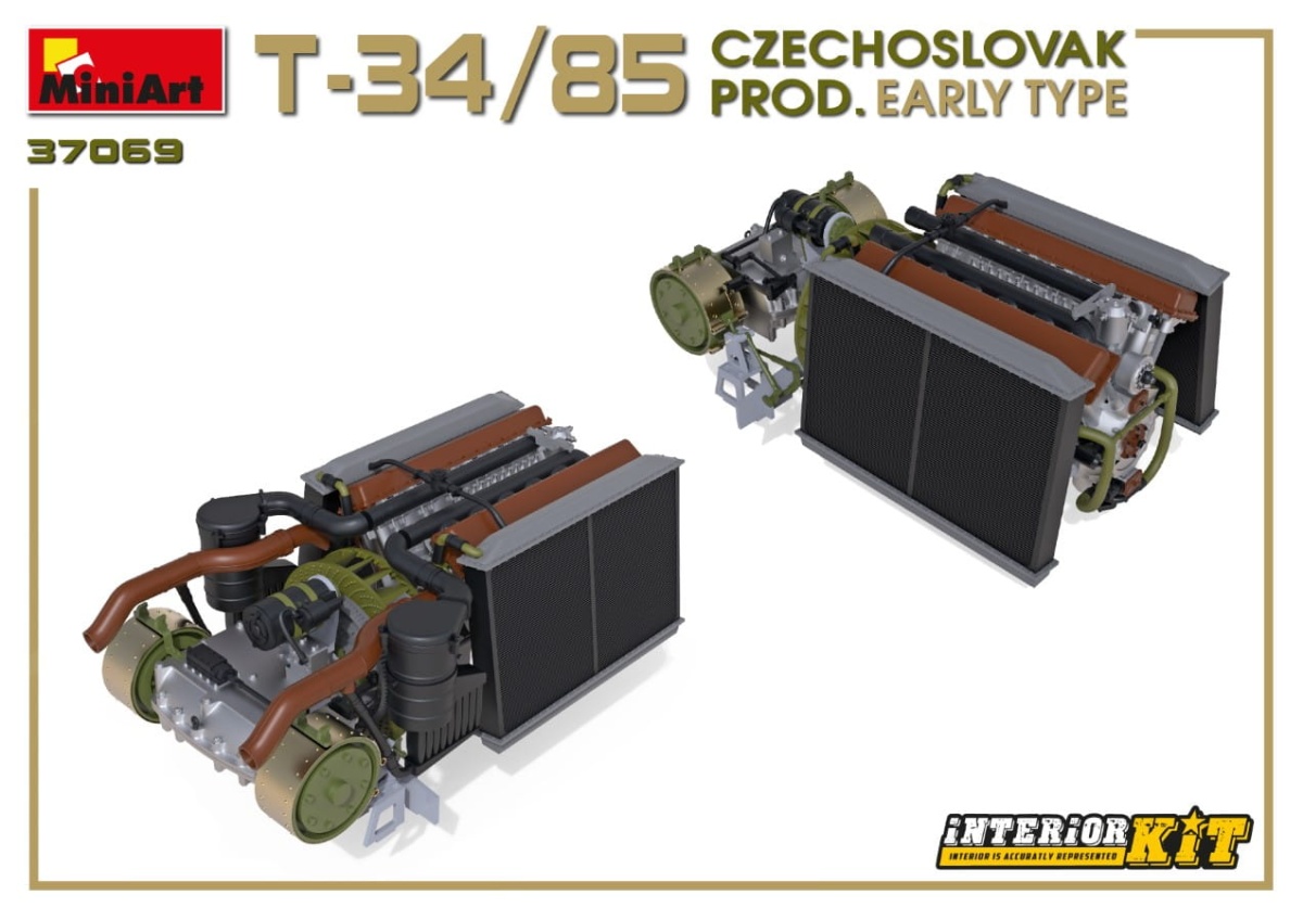 Zdjęcie dodatkowe produktu T-34/85 Czechoslovak Prod. Early Type. Interior Kit 1:35 MiniArt 37069
