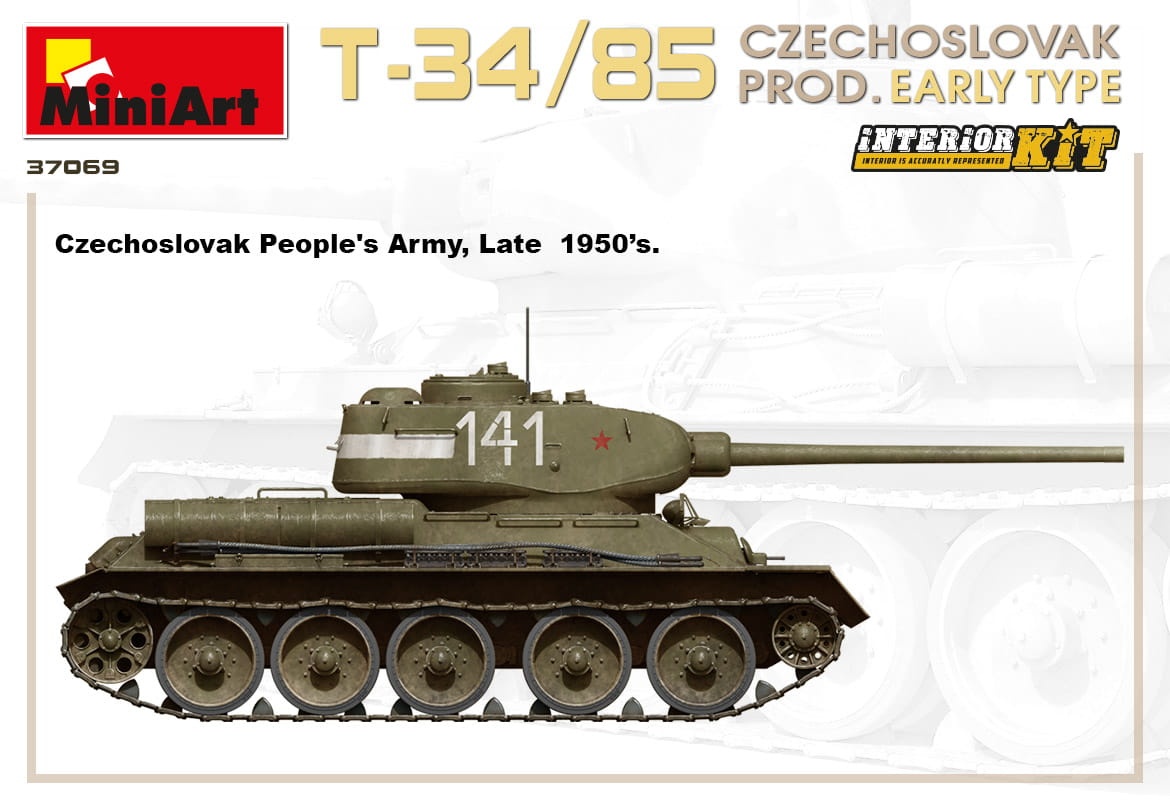 Zdjęcie dodatkowe produktu T-34/85 Czechoslovak Prod. Early Type. Interior Kit 1:35 MiniArt 37069