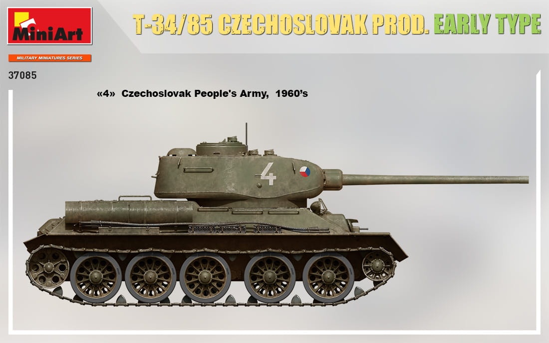 Zdjęcie dodatkowe produktu T-34/85 Czechoslovak Prod. Early Type 1:35 MiniArt 37085