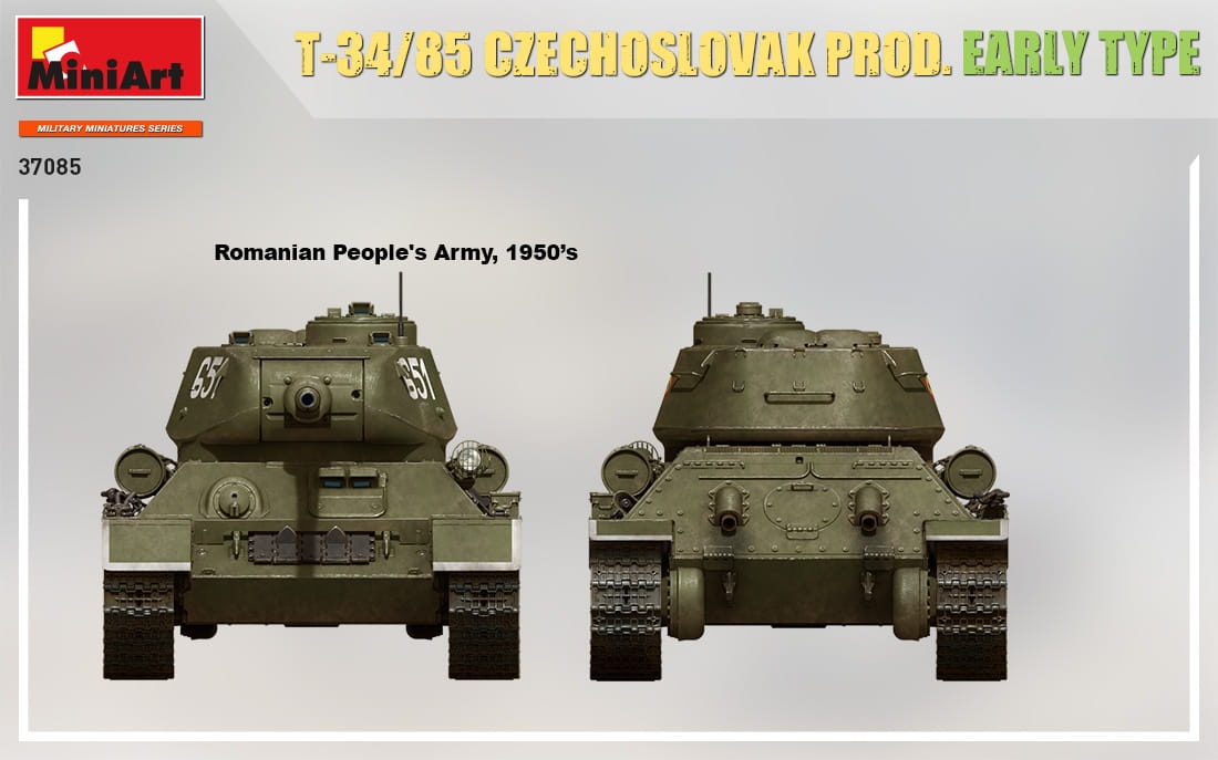Zdjęcie dodatkowe produktu T-34/85 Czechoslovak Prod. Early Type 1:35 MiniArt 37085