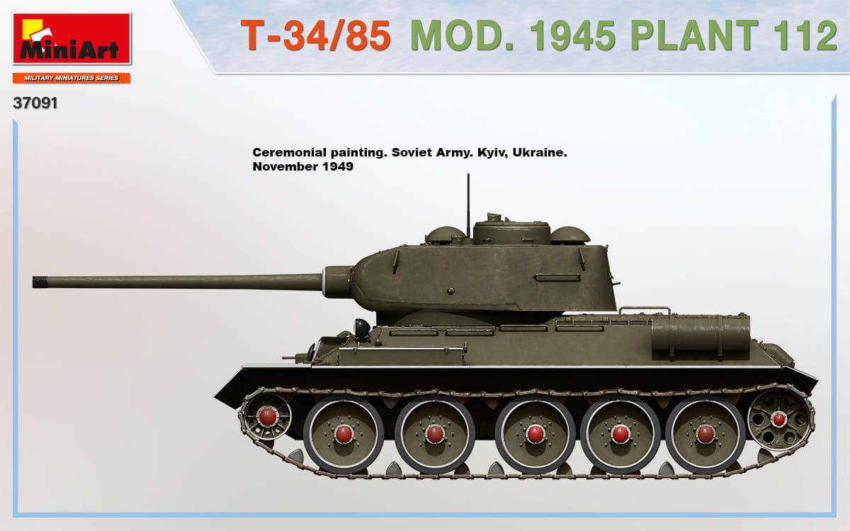 Zdjęcie dodatkowe produktu T-34/85 Mod. 1945. Plant 112 1:35 MiniArt 37091