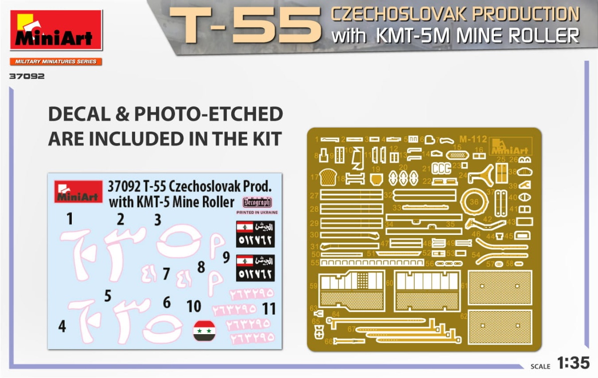 Zdjęcie dodatkowe produktu T-55 Czechoslovak Production With Kmt-5m Mine Roller 1:35 MiniArt 37092