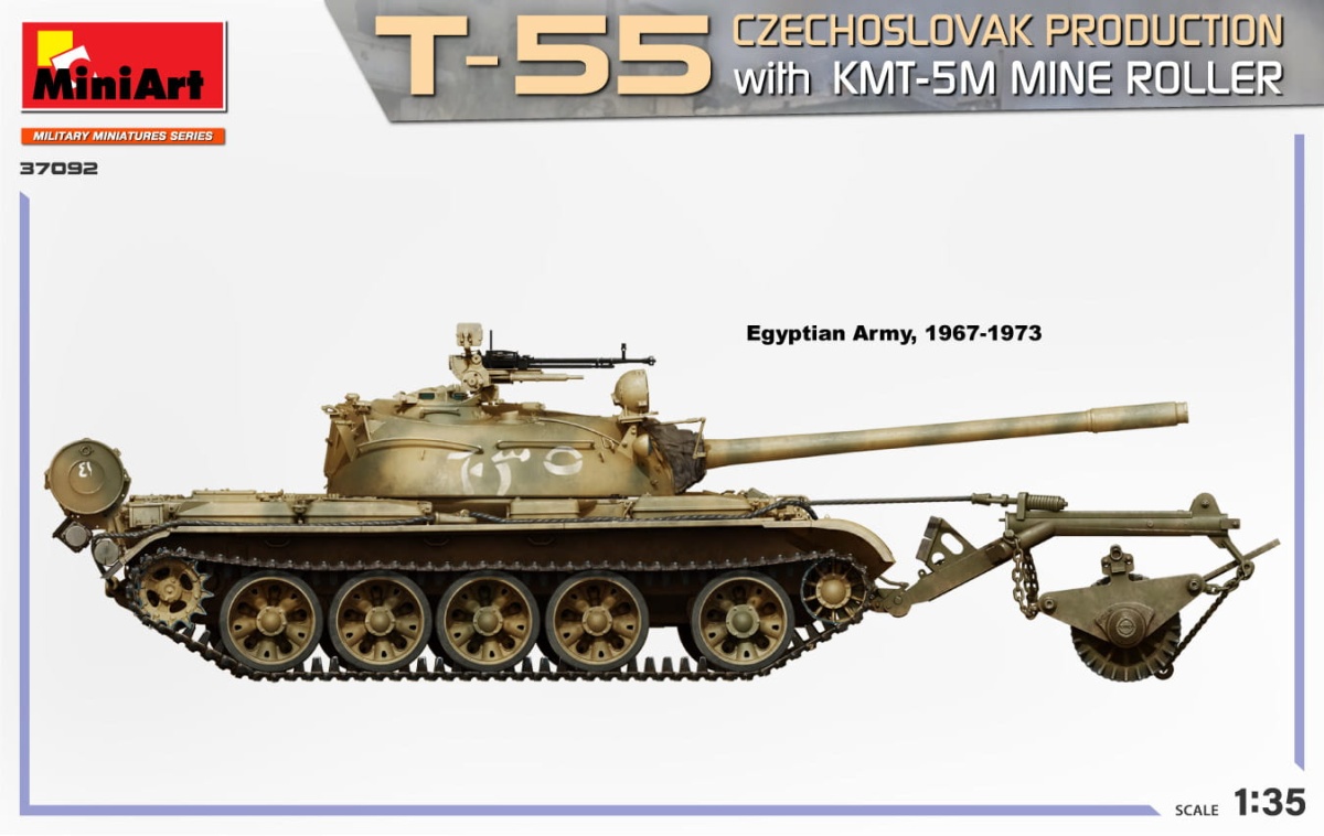 Zdjęcie dodatkowe produktu T-55 Czechoslovak Production With Kmt-5m Mine Roller 1:35 MiniArt 37092