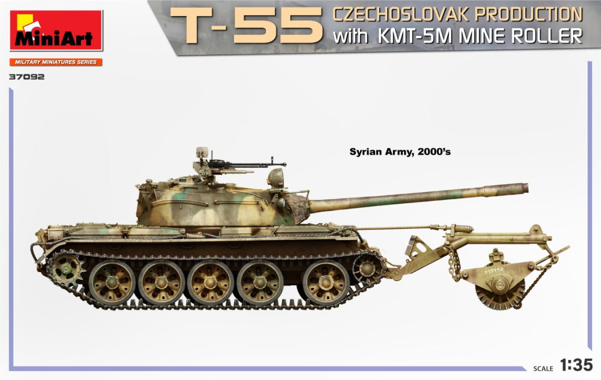 Zdjęcie dodatkowe produktu T-55 Czechoslovak Production With Kmt-5m Mine Roller 1:35 MiniArt 37092
