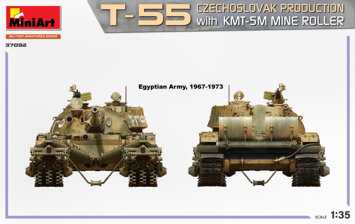 Zdjęcie dodatkowe produktu T-55 Czechoslovak Production With Kmt-5m Mine Roller 1:35 MiniArt 37092