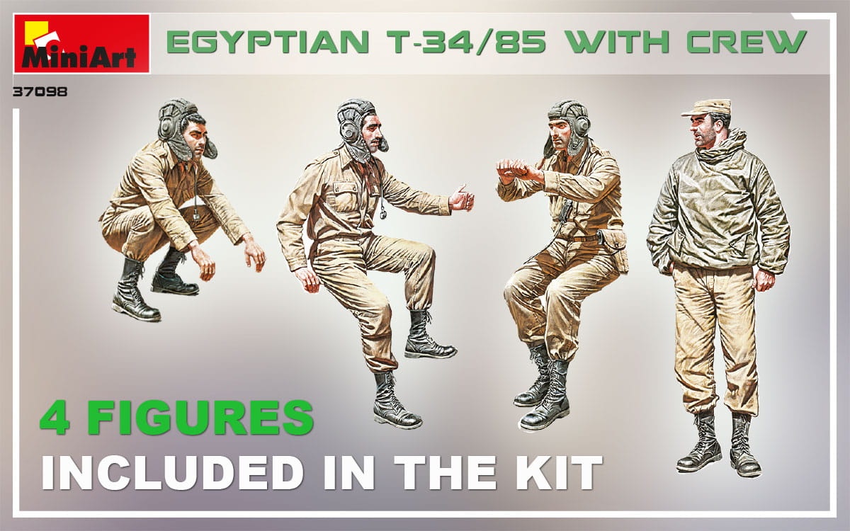 Zdjęcie dodatkowe produktu Egyptian T-34/85 With Crew 1:35 MiniArt 37098